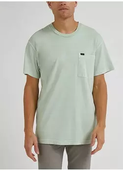 Зеленая мужская футболка с круглым вырезом Lee