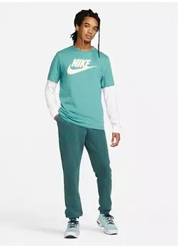 Зеленая мужская футболка с круглым вырезом Nike