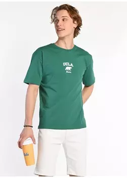 Зеленая мужская футболка с круглым вырезом Ucla