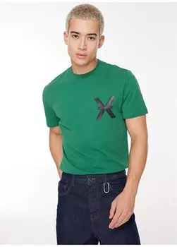 Зеленая мужская футболка с круглым вырезом UMA23140TS John Richmond, зеленый