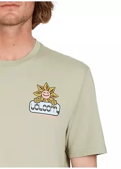 Зеленая мужская футболка с круглым вырезом Volcom