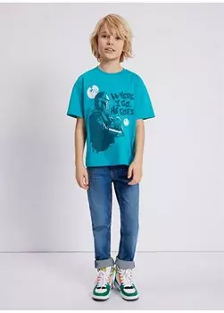 Зеленая мужская футболка с принтом MANDALORIAN ФУТБОЛКА С ПРИНТОМ Зеленая Mavi, зеленый