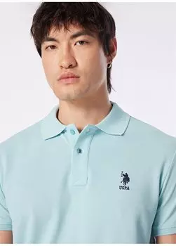 Зеленая мужская футболка узкого кроя TP04IY024 U.S. Polo Assn., зеленый