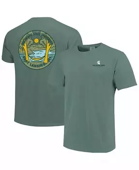Зеленая мужская и женская футболка Michigan State Spartans Scenic Comfort Colours Image One, зеленый