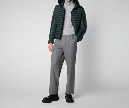 Зеленая мужская куртка-пуховик с капюшоном Save The Duck, зеленый