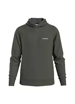 Зеленая мужская толстовка с воротником с капюшоном Calvin Klein