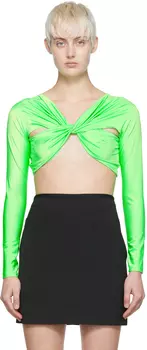 Зеленая нейлоновая футболка Coperni