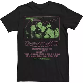 Зеленая неоновая футболка с рисунком Big & Tall Halloween 2 Licensed Character, черный