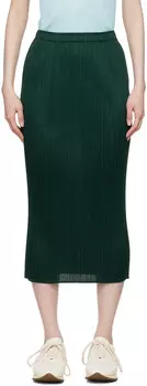 Зеленая новая цветная базовая юбка миди 3 PLEATS PLEASE ISSEY MIYAKE
