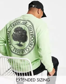 Зеленая оверсайз-толстовка с принтом Fresh Air ASOS Actual