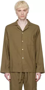 Зеленая пижамная рубашка на пуговицах Tekla