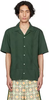 Зеленая плиссированная рубашка La Chemise Drole De Monsieur