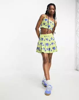 Зеленая плиссированная юбка Obey Carley