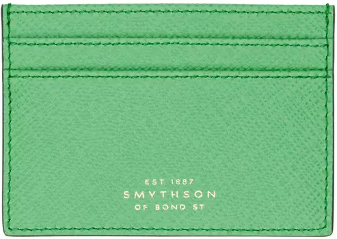 Зеленая плоская визитница Smythson