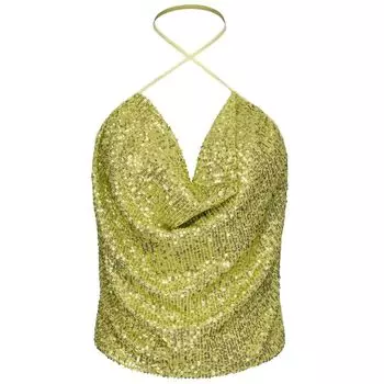 Зеленая полиэстеровая футболка Pinko, зеленый