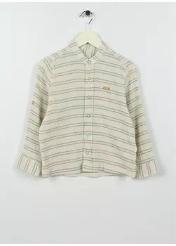 Зеленая полосатая рубашка для мальчика SOLANOKIDS U.S. Polo Assn., зеленый