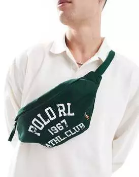 Зеленая поясная сумка с логотипом Polo Ralph Lauren