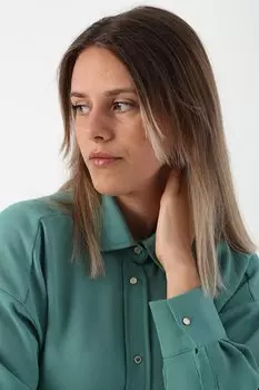 Зеленая повседневная рубашка-туника ALL DAY