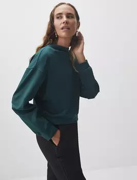 Зеленая повседневная толстовка с длинным рукавом и полуводолазкой Jimmy Key