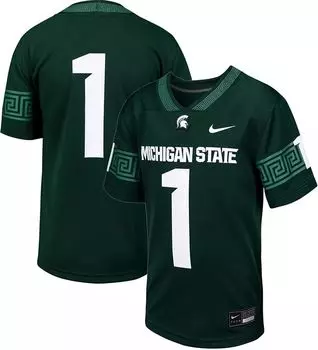 Зеленая реплика Nike Youth Michigan State Spartans # 1, футбольная майка