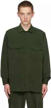 Зеленая рубашка на пуговицах BEAMS PLUS