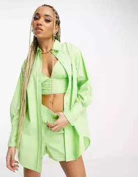 Зеленая рубашка оверсайз Signature 8