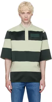 Зеленая рубашка-поло из органического хлопка AMI Alexandre Mattiussi