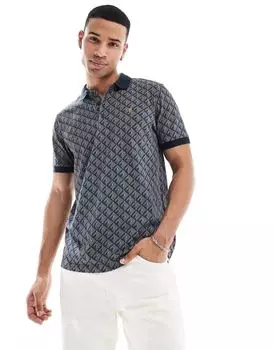 Зеленая рубашка-поло с монограммой Farah Heydon