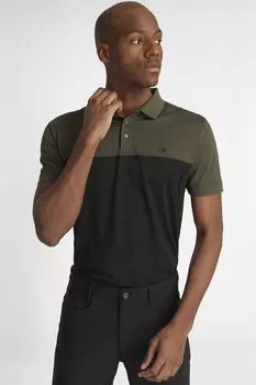Зеленая рубашка-поло с узором колор-блок Calvin Klein, зеленый