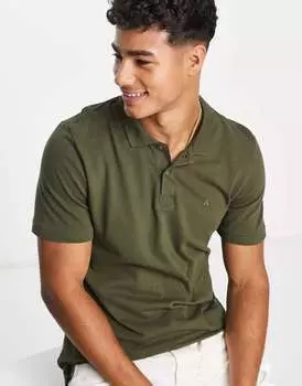 Зеленая рубашка-поло узкого кроя из пике с логотипом Jack & Jones Essentials