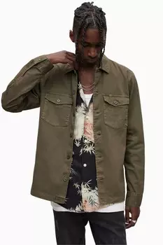 Зеленая рубашка с длинным рукавом AllSaints Spotter All Saints, зеленый