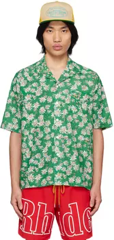 Зеленая рубашка с принтом Rhude