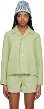 Зеленая рубашка с зигзагом Bode