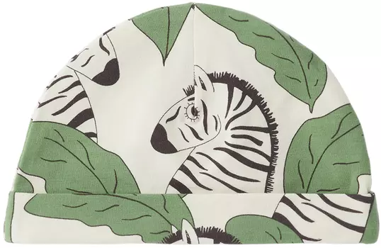 Зеленая шапочка для малышей под зебру Mini Rodini