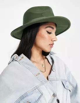 Зеленая шерстяная фетровая шляпа с регулятором ASOS DESIGN