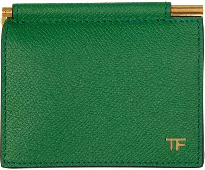 Зеленая складная визитница TOM FORD