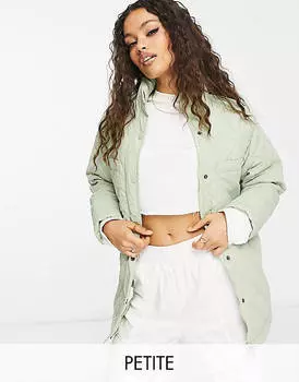 Зеленая стеганая куртка с бриллиантами Threadbare Petite Solaris