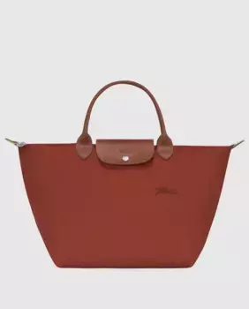 Зеленая сумка Le Pliage с застежкой-молнией Longchamp, коричневый