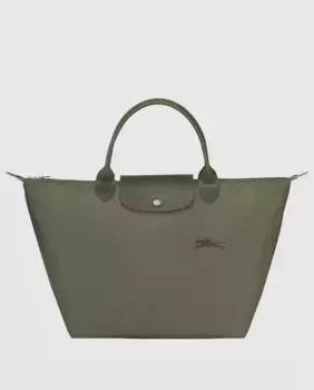Зеленая сумка Le Pliage с застежкой-молнией Longchamp, зеленый
