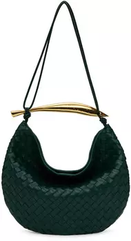 Зеленая сумка-мессенджер сардинового цвета среднего размера Bottega Veneta