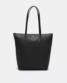 Зеленая сумка-шоппер Petite Piqu на молнии Lacoste, черный