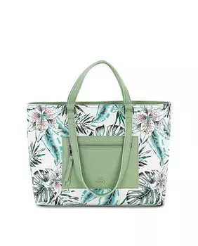 Зеленая сумка-шоппер Salonica на молнии SKPAT, зеленый