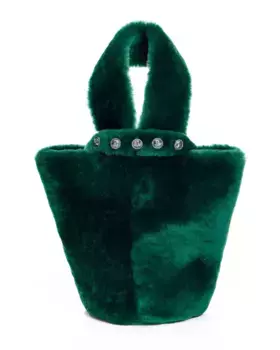 Зеленая сумочка из шерсти ягненка Maximilian, зеленый