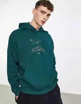 Зеленая толстовка оверсайз с горной вышивкой ASOS