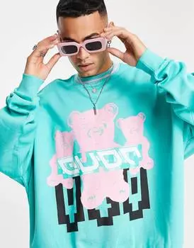 Зеленая толстовка оверсайз с плюшевым принтом ASOS DESIGN