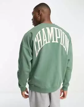 Зеленая толстовка с логотипом на спине Champion Rochester City Explorer