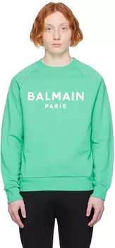 Зеленая толстовка с принтом Balmain