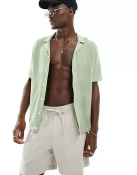 Зеленая трикотажная рубашка-поло Abercrombie & Fitch