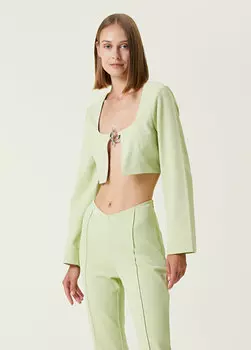 Зеленая укороченная блузка Ganni