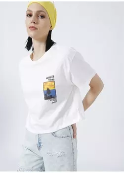 Зеленая укороченная футболка Fabrika